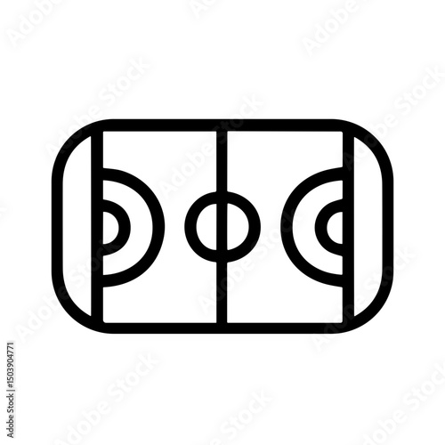 Simple Outline Minimalist Futsal Field Court Flat Icon Pictogram