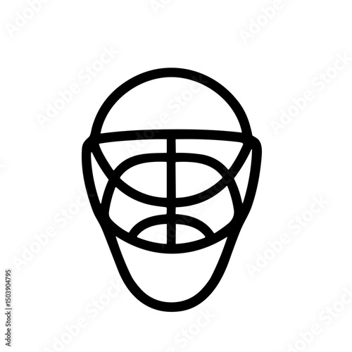 Minimalist Outline Protective Mask Drawing Icon Illustration for Safety Equipment