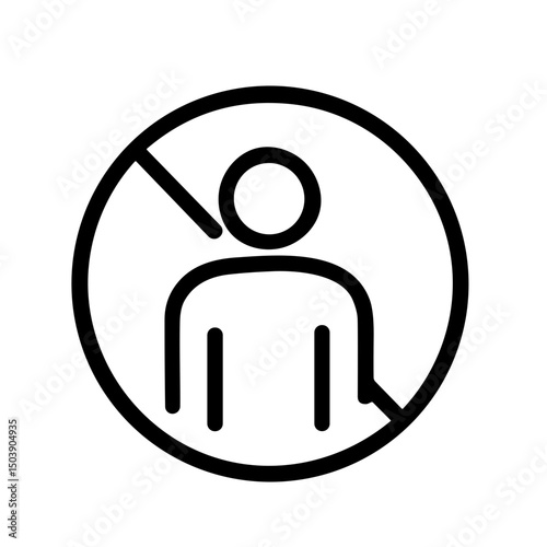 Minimalist Outline Prohibited Person Silhouette Sign Icon Symbol Representation