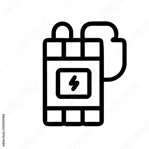 Simple Outline Electrical Battery Power Source Supply Energy Icon Symbol