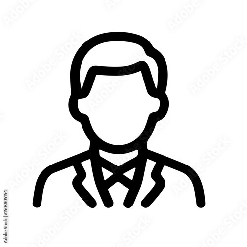 Simple Outline Head and Shoulders Businessman User Avatar Profile Icon