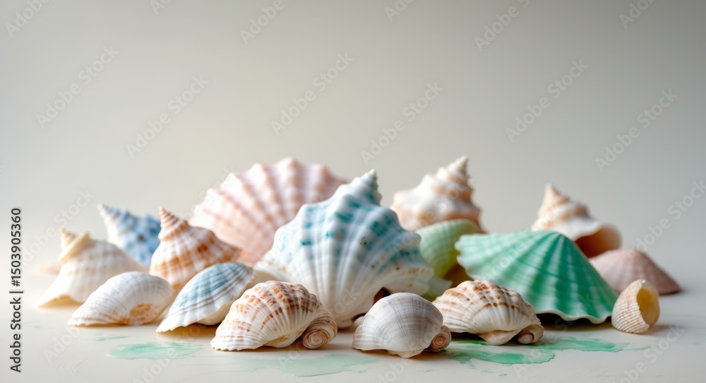 Seashells Collection. A Variety of Beautiful Seashells with Different Textures and Colors Seashells Collection. A Variety of Beautiful Seashells with Different Textures and Colors