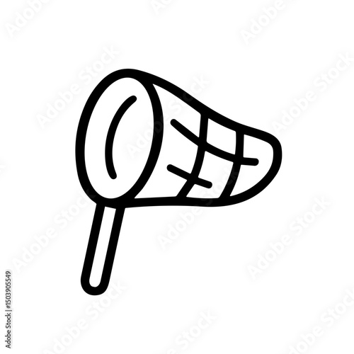 Simple Line Art Catching Net Outline Tool Equipment Icon