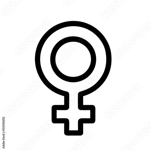 Simple Line Female Symbol Sign Icon Graphic Illustration