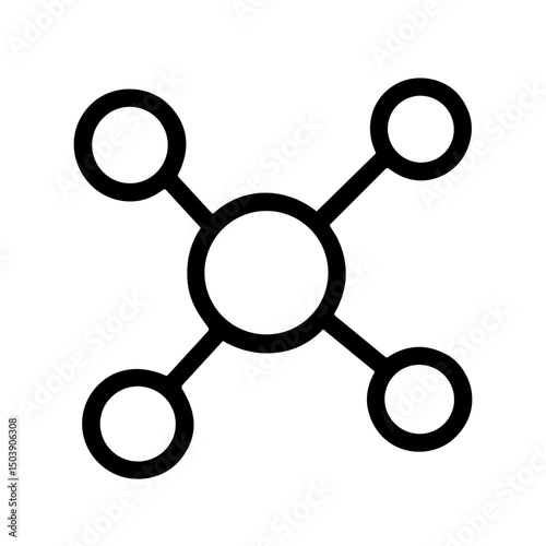 Simple Outline Circular Molecule Structure Scientific Diagram Graphic Icon