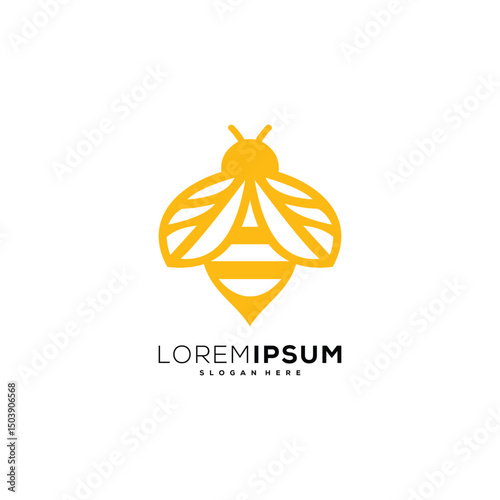 bee logo vector animal design