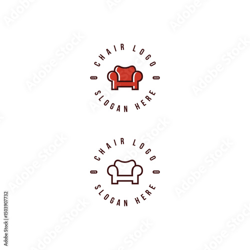chair logo vector design mono line