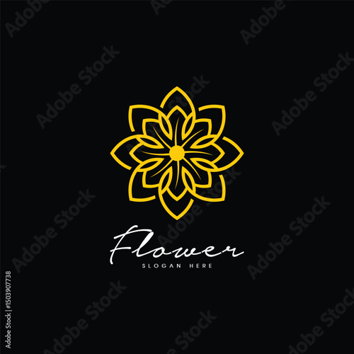 Abstract elegant flower logo icon vector design