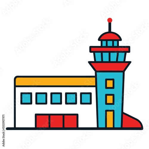 vector illustration of a airport building