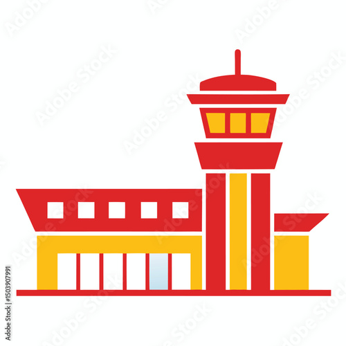 vector illustration of a airport building
