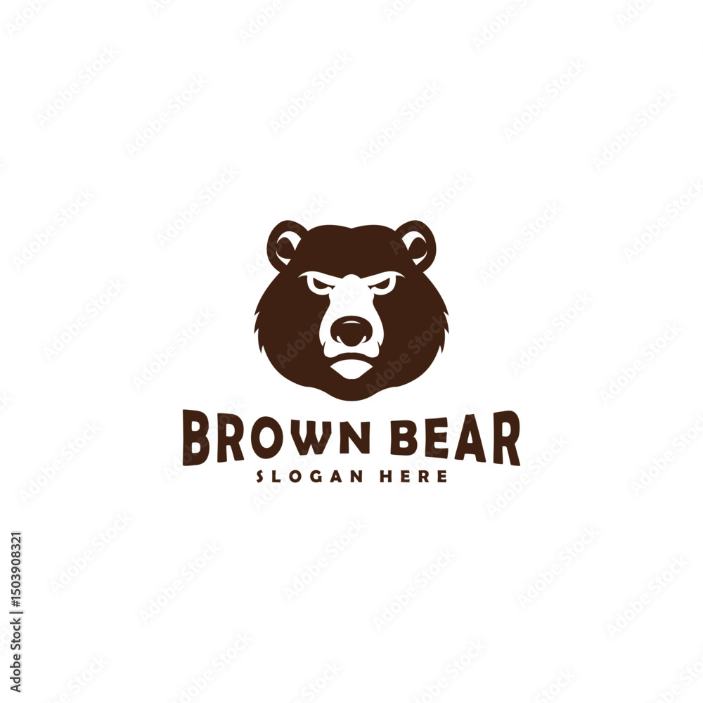 Fototapeta premium brown Bear head mascot logo vector designs