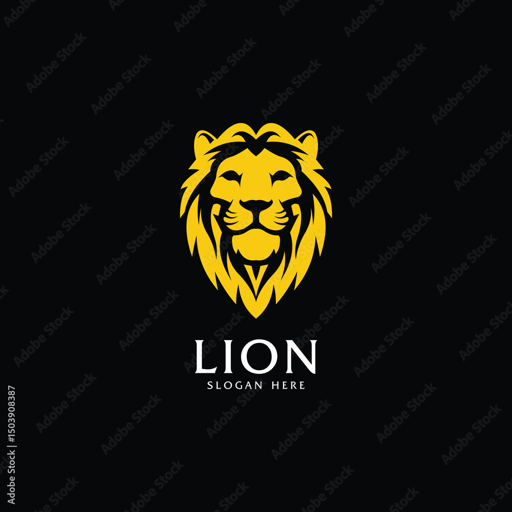 illustration lion king shield logo