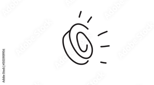 Minimalist Monoline Drawing of Sushi Rolls and Wasabi