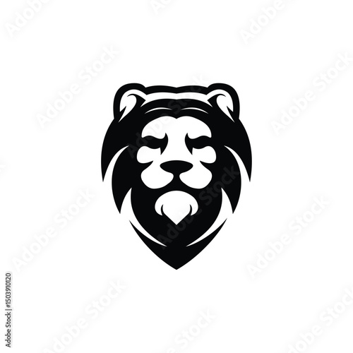 illustration lion king logo vector