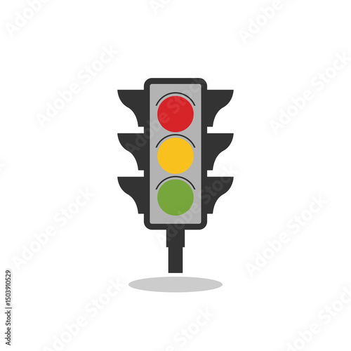 Traffic light icon with shadow