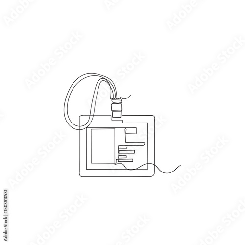 ID card vector line icon identification card icon personal identification card symbols continuous line