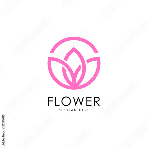 Abstract elegant flower logo icon vector design