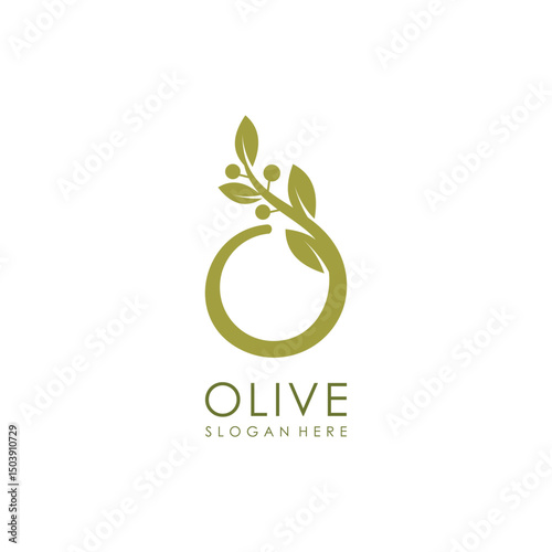 olive logo vector design premium
