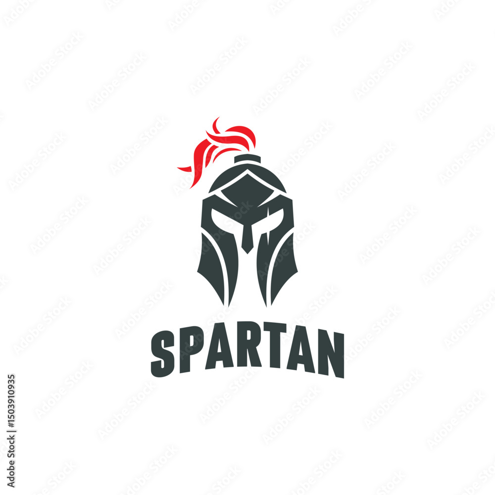 Fototapeta premium spartan logo and vector design helmet and head