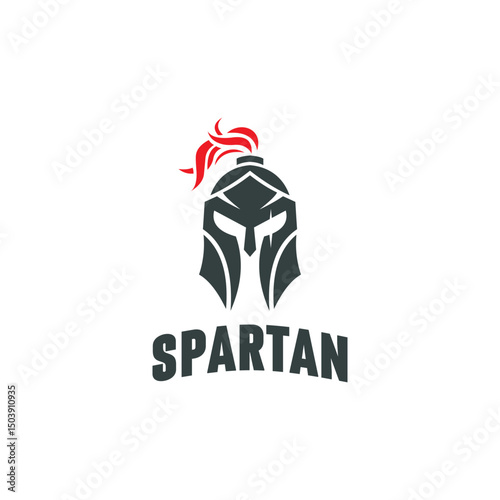 spartan logo and vector design helmet and head