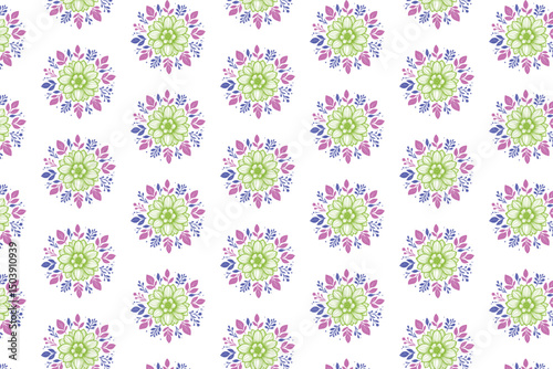 seamless fashion textile, cotton flower sketch, floral outline drawing, one line rose texture, modern table top design

