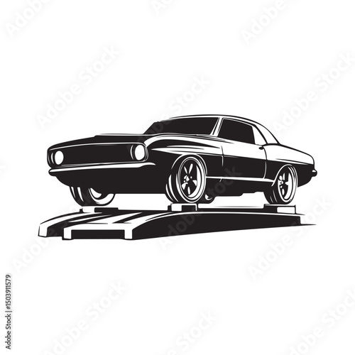 Vector illustration of a car jack, a mechanical device used to lift vehicles for maintenance or tire changes isolated on white background.
