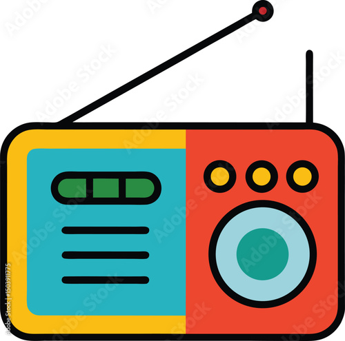 retro radio vector illustration