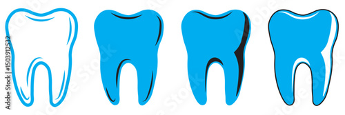 Tooth vector icon set. dentist illustration sign collection.