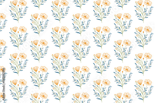 seamless abstract rose, trendy line drawing, cotton flower sketch, textile pattern texture, table top floral design

