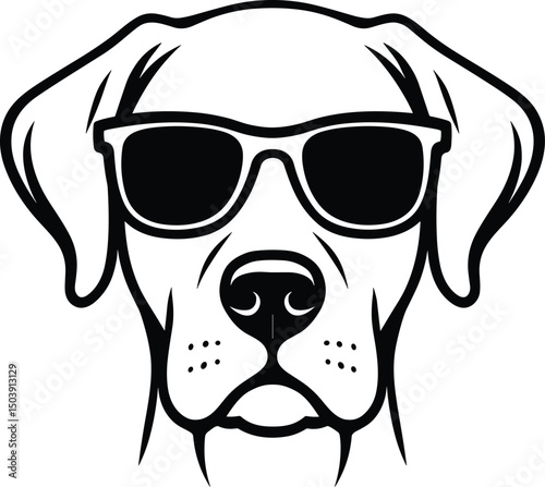Great Dane Dog vector black silhouette cricut design for T-Shirt