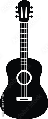 Guitar vector black silhouette cricut design for T-Shirt
