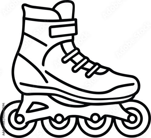 Inline Skate vector black silhouette cricut design for T-Shirt