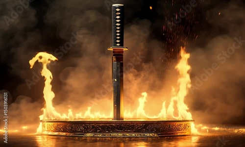 Sword in flames