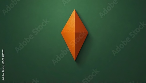 A orange triangle on a green backgroundution