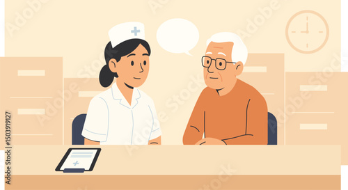elderly-patient-consultation-flat-illustration-nurse-talking-senior-healthcare-clinic-care-support