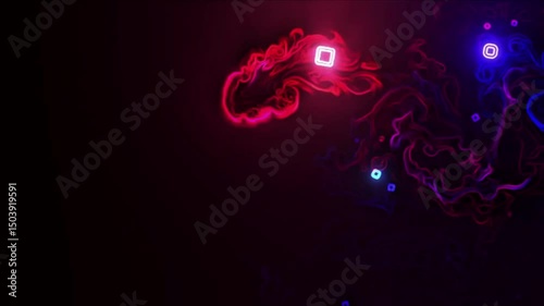 Wallpaper Mural The abstraction of red and blue light in a dark room creates a stunning effect. Torontodigital.ca