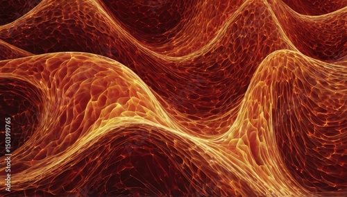 glowing red waves curves abstract background