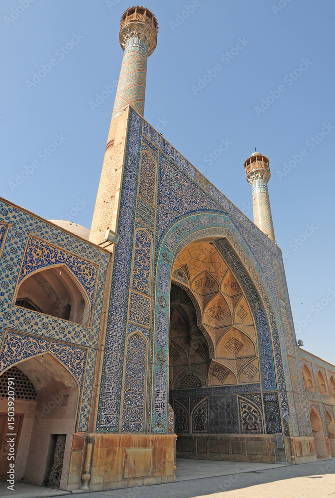 Obraz premium Located in Iran's Isfahan province, Jameh Mosque was built in the 9th century.