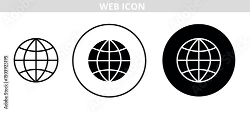 Web Icon, Go To Website, Internet Icon, Global Search, Flat Web Icon, Transparent Background, Line Art Icon, Web Navigation Symbol, Internet Access Icon, Simple Flat Design, Vector Icon