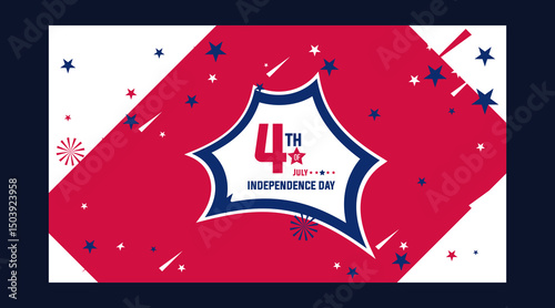 vector illustration of an abstract background, Geometric 4th July Template Design, web banner, template, promotion template, ad banner
