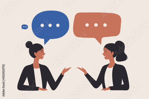 Cheerful Businesswoman Sharing Team Feedback to Improve Work Quality, Communication Skills, and Client Relationships Concept Vector