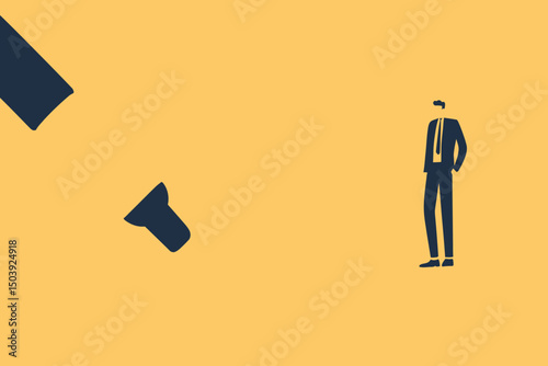 Reminder and planning concept, serious businessman using highlighter to mark key agenda points and emphasize important business strategy for success.