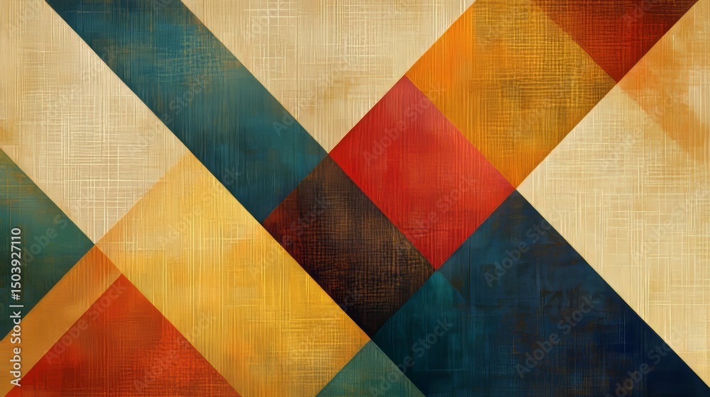 Fototapeta premium Abstract Geometric Composition with Earthy Tones and Textured Surfaces