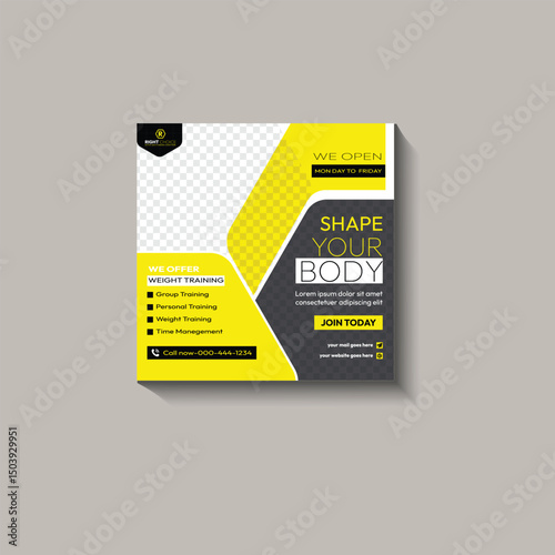 Fitness Gym Promotion social media post design