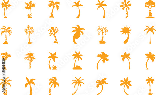 palm tree silhouettes vector set for tropical themes victor