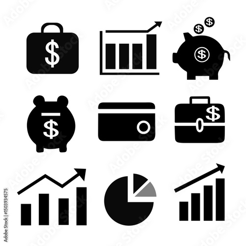 finance icons set