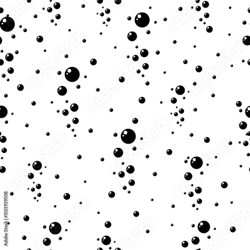 Bubble seamless pattern white black color