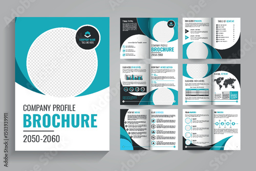 Professional Company Profile Brochure Design, Modern & Creative 12 page  bi fold Business Brochure Template