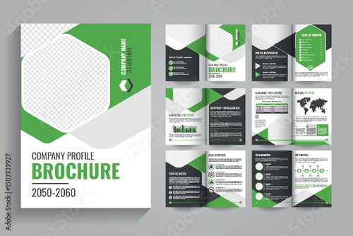 Professional Company Profile Brochure Design, Modern & Creative 12 page  bi fold Business Brochure Template, business brochure template layout design