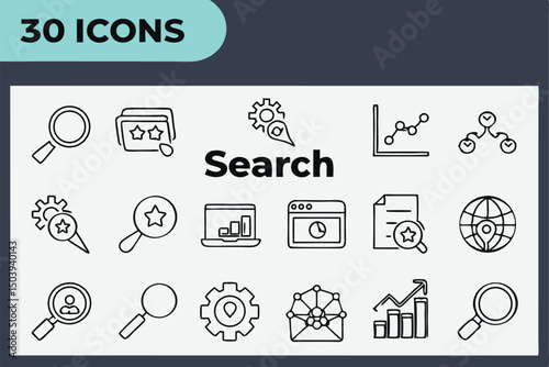 Search engine optimization icon set vector illustration for marketing and business strategy